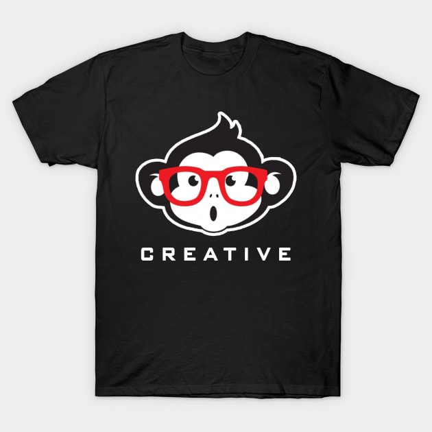 Cute Monkey With Glasses T-Shirt by elzammar